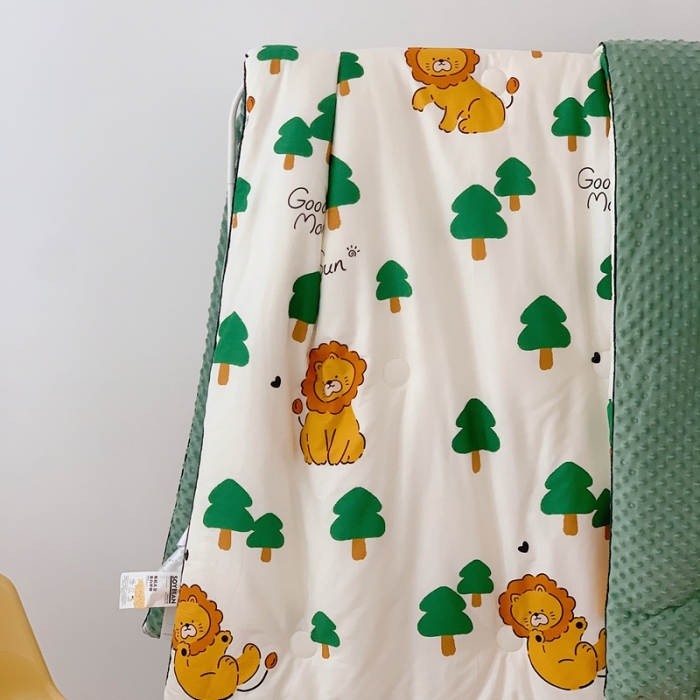 91家纺网 家纺一手货源 找家纺 星期八 2022新款复古碎花豆豆被冬被春秋被 狮子森林