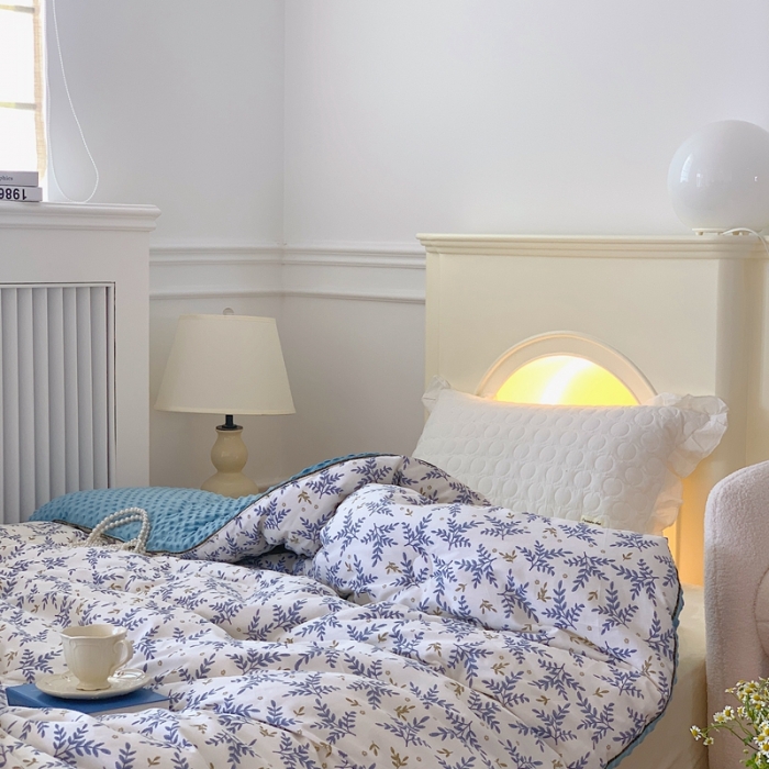 91家纺网 家纺一手货源 找家纺 星期八 2022新款复古碎花豆豆被冬被春秋被 芝兰