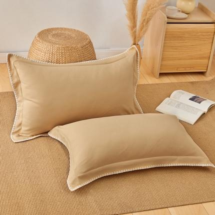91家纺网 家纺一手货源 找家纺 丰淘2022新款贝壳边纯色枕套 贝壳边-温柔驼