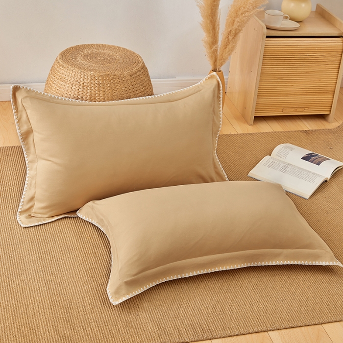 91家纺网 家纺一手货源 找家纺 (总）丰淘2022新款贝壳边纯色枕套