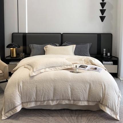 91家纺网 家纺一手货源 找家纺 （总）沐白家纺 2022牛奶绒四件套-南茜