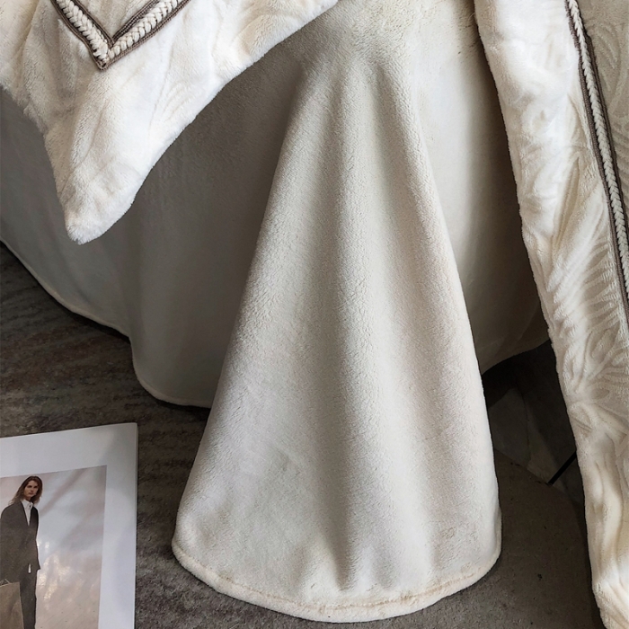 91家纺网 家纺一手货源 找家纺 沐白家纺 2022牛奶绒四件套-南茜 南茜-慕丝白