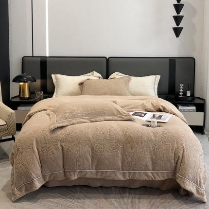 沐白家纺 2022牛奶绒四件套-南茜 南茜-奶咖