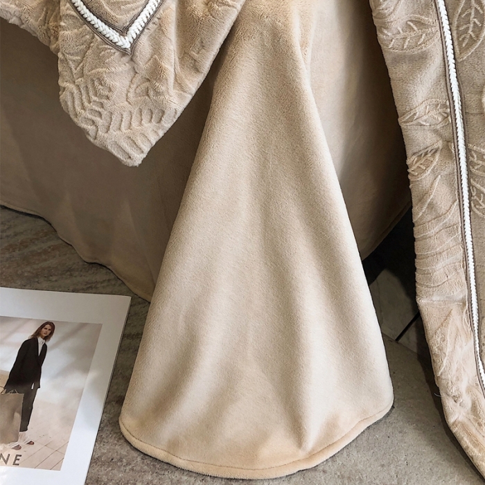 91家纺网 家纺一手货源 找家纺 沐白家纺 2022牛奶绒四件套-南茜 南茜-奶咖