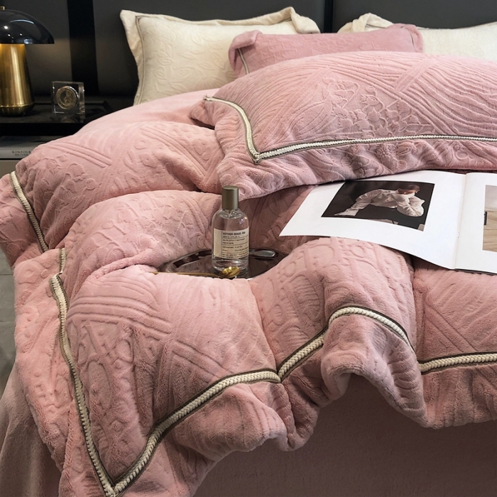 91家纺网 家纺一手货源 找家纺 （总）沐白家纺 2022牛奶绒四件套-香榭丽