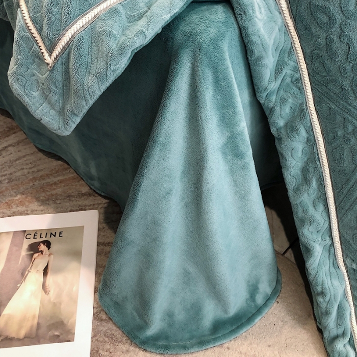 91家纺网 家纺一手货源 找家纺 沐白家纺 2022牛奶绒四件套-香榭丽 香榭丽-钻蓝