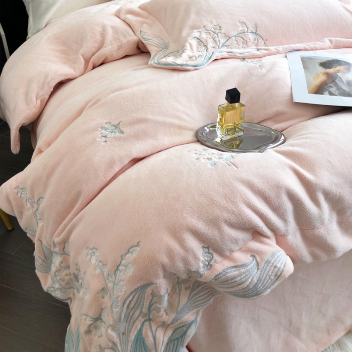 91家纺网 家纺一手货源 找家纺 （总）沐白家纺 2022牛奶绒四件套-玉铃兰