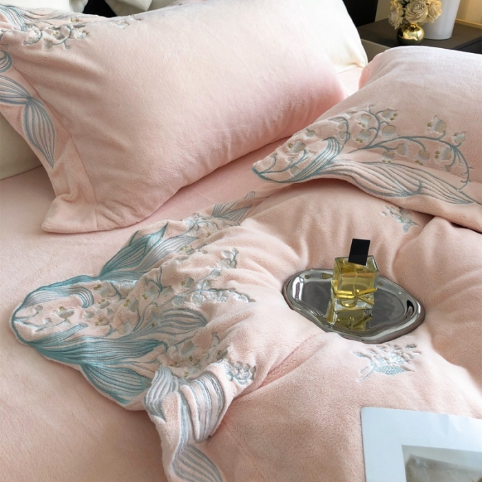 91家纺网 家纺一手货源 找家纺 （总）沐白家纺 2022牛奶绒四件套-玉铃兰