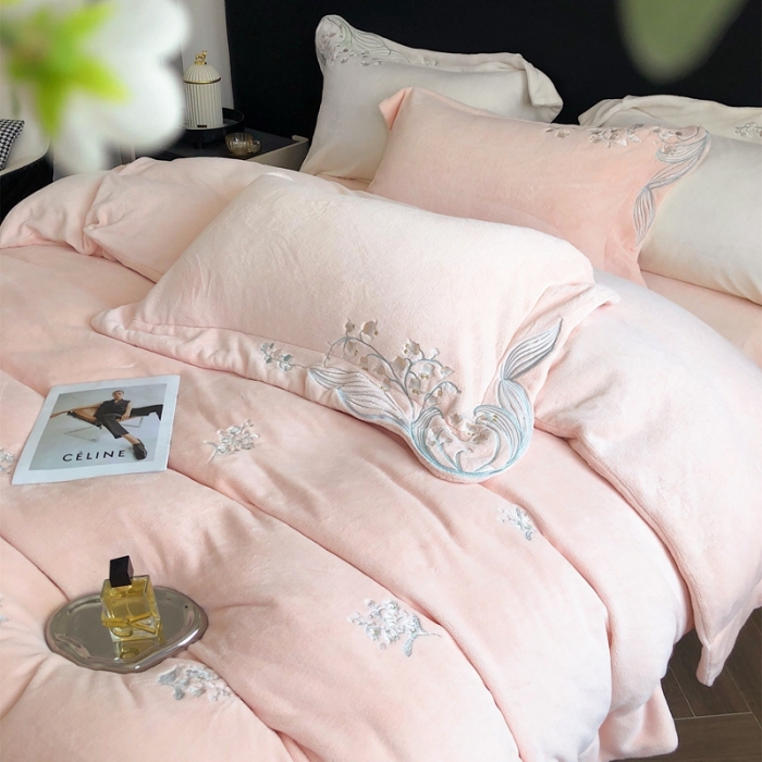 91家纺网 家纺一手货源 找家纺 （总）沐白家纺 2022牛奶绒四件套-玉铃兰