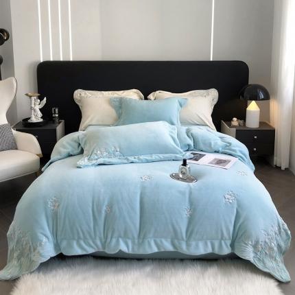 沐白家纺 2022牛奶绒四件套-玉铃兰 玉铃兰-兰