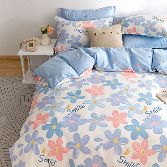 91家纺网 家纺一手货源 找家纺 洺兰家居 2025新款13070全棉四件套 花昔