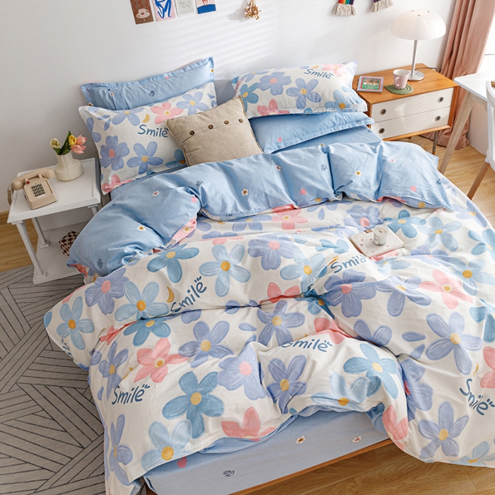 91家纺网 家纺一手货源 找家纺 洺兰家居 2025新款13070全棉四件套 花昔