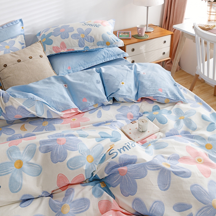 91家纺网 家纺一手货源 找家纺 洺兰家居 2025新款13070全棉四件套 花昔