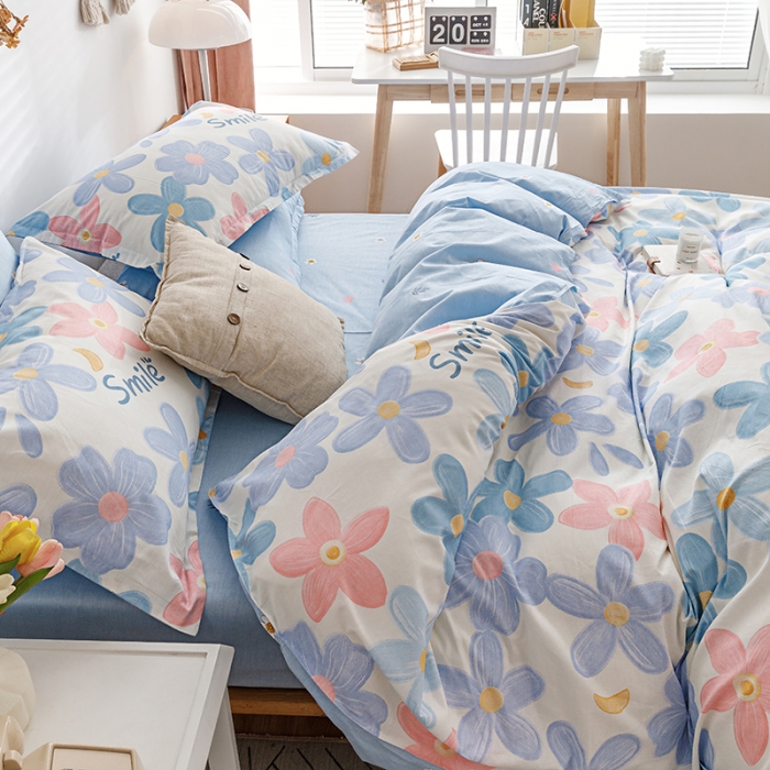 91家纺网 家纺一手货源 找家纺 洺兰家居 2025新款13070全棉四件套 花昔