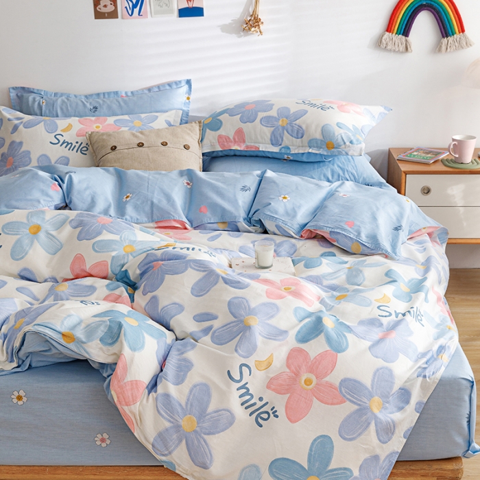 91家纺网 家纺一手货源 找家纺 洺兰家居 2025新款13070全棉四件套 花昔