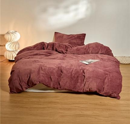 91家纺网 家纺一手货源 找家纺 （总）新款纯色230g牛奶绒被套