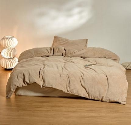 91家纺网 家纺一手货源 找家纺 （总）新款纯色230g牛奶绒被套