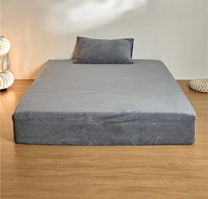 91家纺网 家纺一手货源 找家纺 （总）新款纯色230g牛奶绒床笠