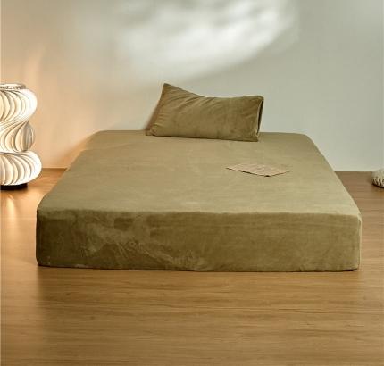 91家纺网 家纺一手货源 找家纺 （总）新款纯色230g牛奶绒床笠