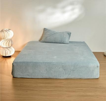 91家纺网 家纺一手货源 找家纺 （总）新款纯色230g牛奶绒床笠