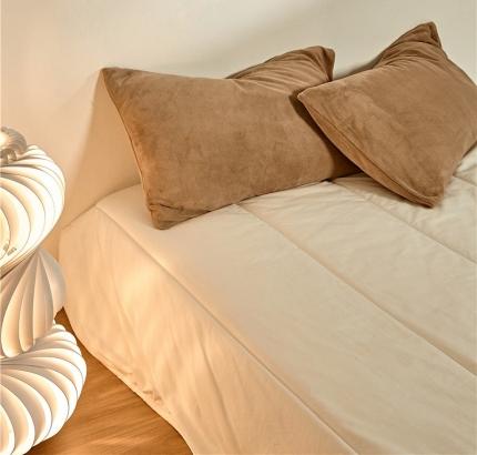 新款纯色230g牛奶绒枕套 丁子茶 48*74cm/只