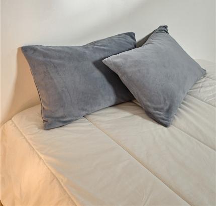 新款纯色230g牛奶绒枕套 蓝墨灰 48*74cm/只