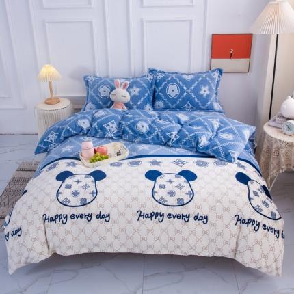 乐居坊 2023新款高克重牛奶绒印花保暖四件套 暴力潮人