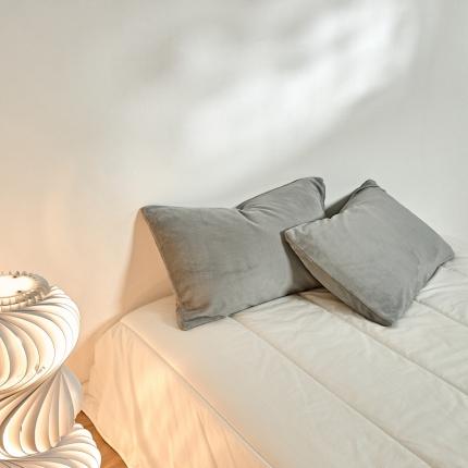 91家纺网 家纺一手货源 找家纺 纯色230g牛奶绒枕套 青灰色/只