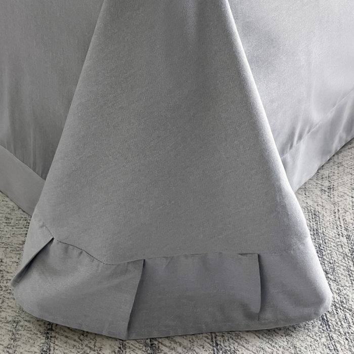 91家纺网 家纺一手货源 找家纺 AB家纺 2022新款全棉生态磨毛刺绣四件套 雪青-绅士灰