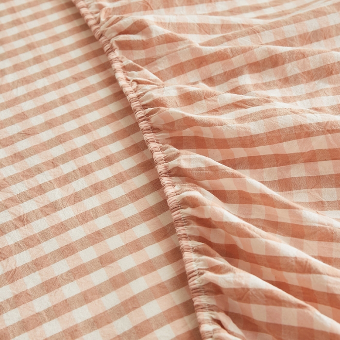 91家纺网 家纺一手货源 找家纺 荷马之梦 2022新款全棉色织水洗棉绣花床笠-童梦系列格小羊