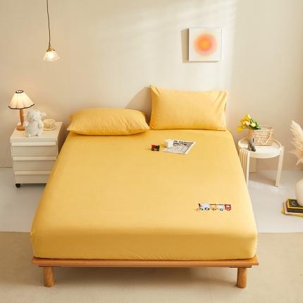 91家纺网 家纺一手货源 找家纺 荷马之梦 2022新款全棉色织水洗棉绣花床笠-童梦系列小火车