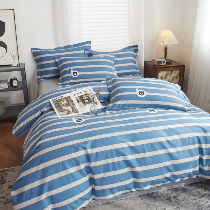 91家纺网 家纺一手货源 找家纺 沐白家居 2022全棉13376全棉印花四件套 布兰奇