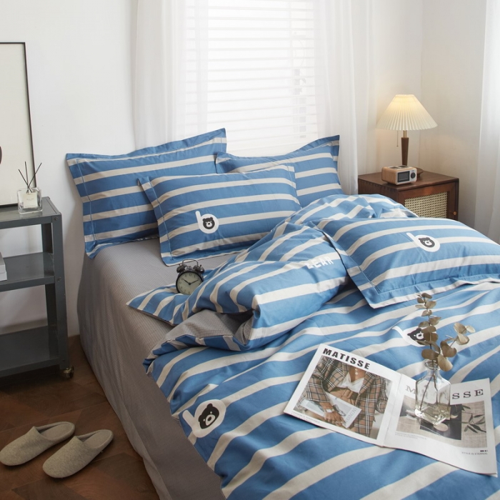 91家纺网 家纺一手货源 找家纺 沐白家居 2022全棉13376全棉印花四件套 布兰奇