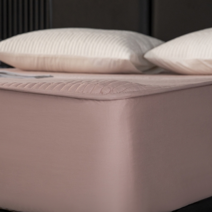 91家纺网 家纺一手货源 找家纺 三味舒屋 2024新款加高全棉夹棉床笠床垫保护罩床罩 粉