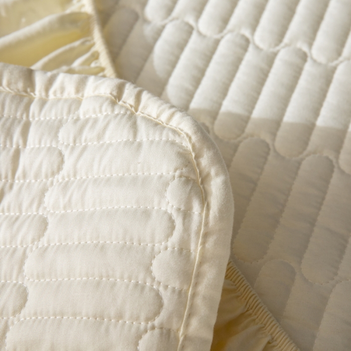 91家纺网 家纺一手货源 找家纺 三味舒屋 2024新款加高全棉夹棉床笠床垫保护罩床罩 米黄