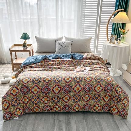 91家纺网 家纺一手货源 找家纺 澳洲羽2024新款水洗针织棉豆豆冬被被子被芯春秋被 金玉满堂