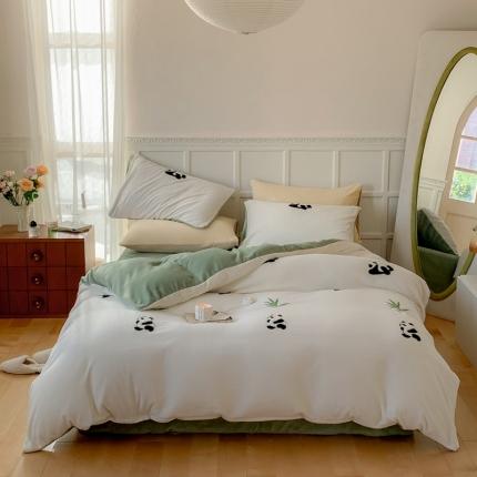 91家纺网 家纺一手货源 找家纺 （总）时年 2022新款牛奶绒毛巾绣四件套