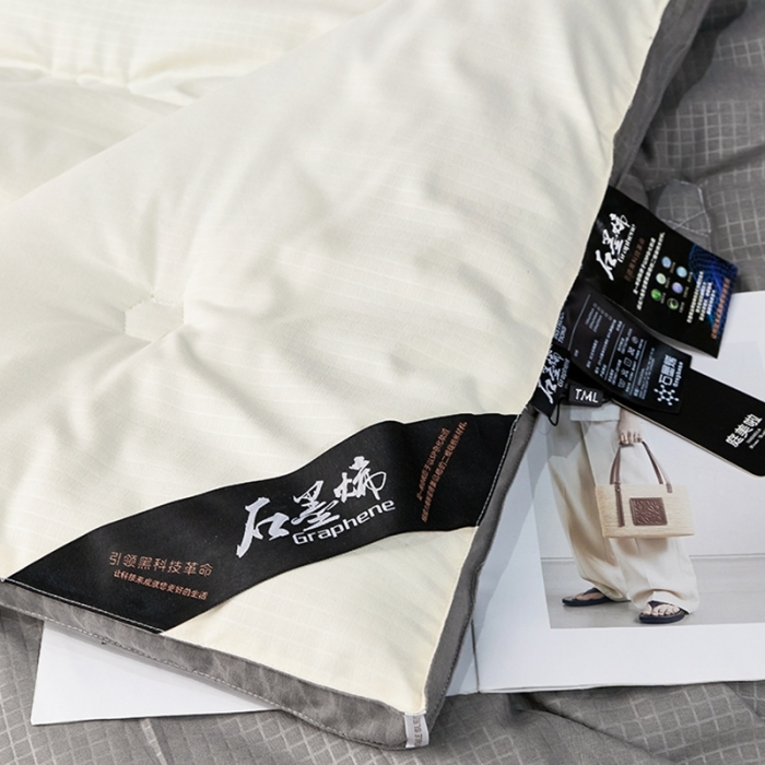 91家纺网 家纺一手货源 找家纺 丽卡家纺 2023新款磨毛提花石墨烯秋冬被 米黄