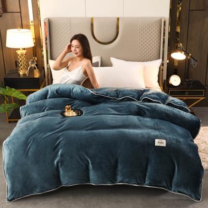 91家纺网 家纺一手货源 找家纺 （总）畅畅家纺 2022新款纯色双拼加厚牛奶绒四件套