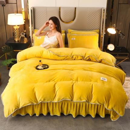 91家纺网 家纺一手货源 找家纺 （总）畅畅家纺 2022新款纯色双拼加厚牛奶绒四件套