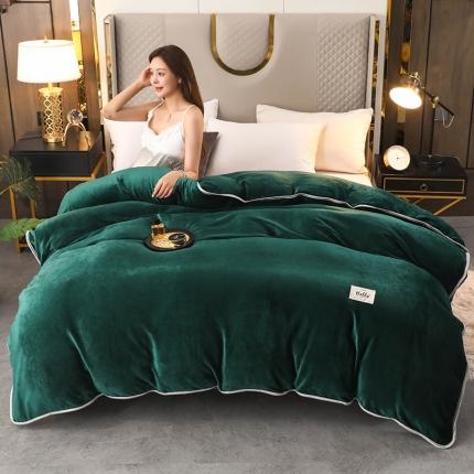 91家纺网 家纺一手货源 找家纺 （总）畅畅家纺 2022新款纯色双拼加厚牛奶绒四件套