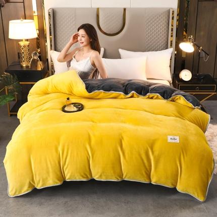 91家纺网 家纺一手货源 找家纺 （总）畅畅家纺 2022新款纯色双拼加厚牛奶绒四件套