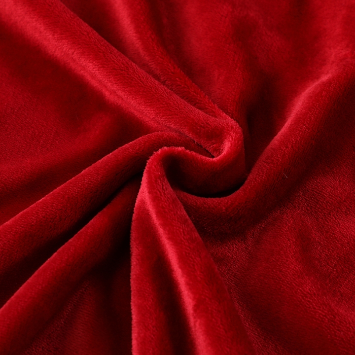 91家纺网 家纺一手货源 找家纺 畅畅家纺 2022新款纯色双拼加厚牛奶绒四件套 酒红拼色