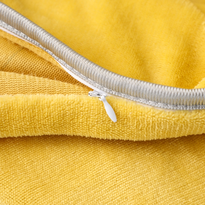 91家纺网 家纺一手货源 找家纺 畅畅家纺 2022新款纯色双拼加厚牛奶绒四件套 柠檬黄 拼色