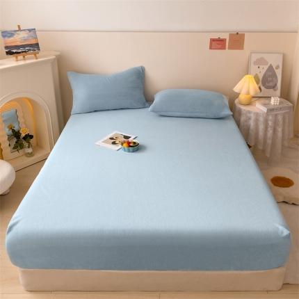 91家纺网 家纺一手货源 找家纺 （总）眠帛 2022新款纯色牛奶绒单床笠