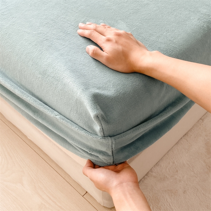 91家纺网 家纺一手货源 找家纺 （总）眠帛 2022新款纯色牛奶绒单床笠