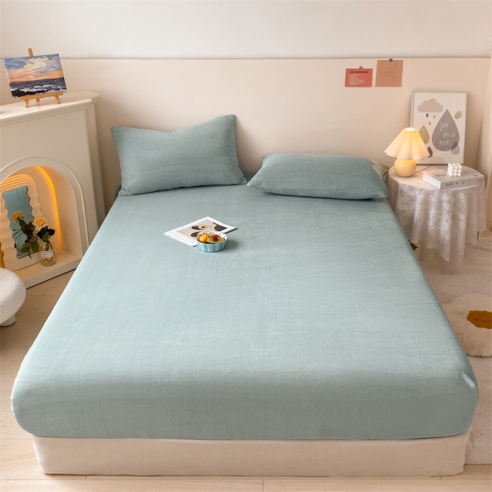 91家纺网 家纺一手货源 找家纺 （总）眠帛 2022新款纯色牛奶绒单床笠