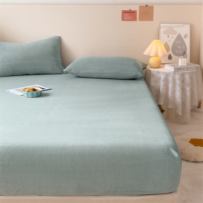 91家纺网 家纺一手货源 找家纺 （总）眠帛 2022新款纯色牛奶绒单床笠