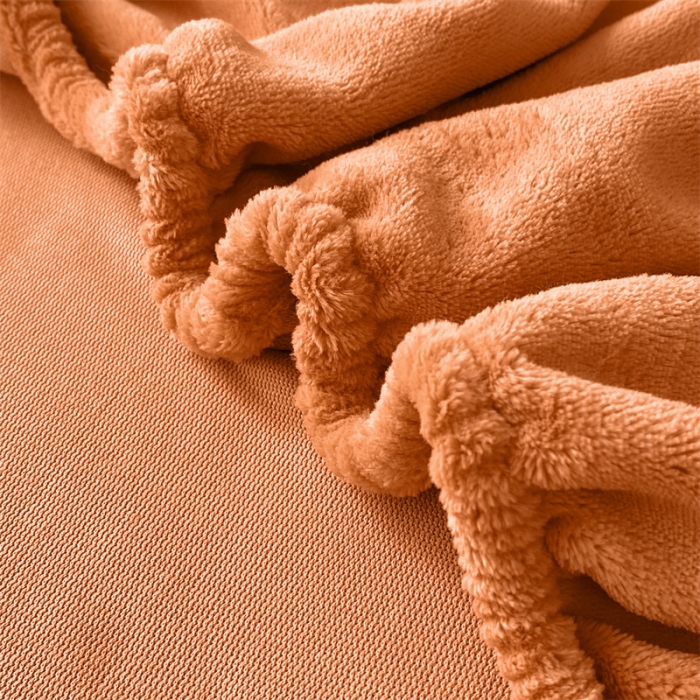 91家纺网 家纺一手货源 找家纺 眠帛 2022新款纯色牛奶绒单床笠 焦糖
