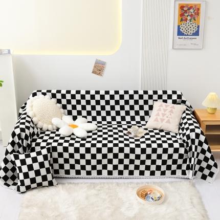 91家纺网 家纺一手货源 找家纺 总启博雪尼尔四季通用沙发罩雪尼尔沙发盖布沙发套沙发垫-金典花边款